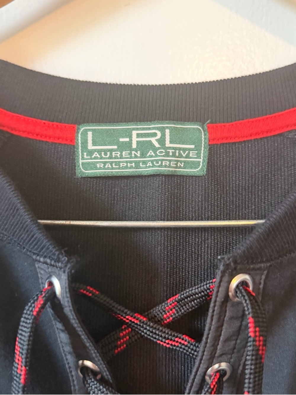 Ralph Lauren Black Sweatshirt Dress with Red Trim - Picture 4 of 7